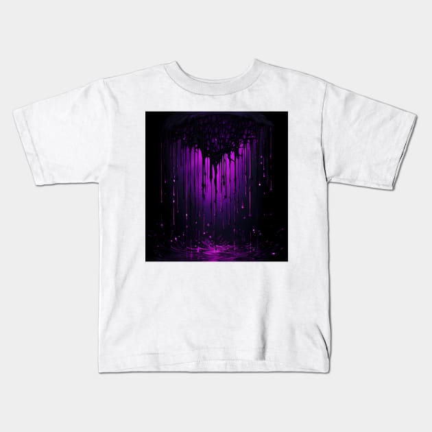 Purple Rain, Echoes of Passion in a Melodic Storm Kids T-Shirt by Abelfashion